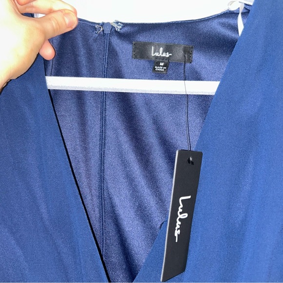 Lulus navy ruffle dress - Picture 3 of 5